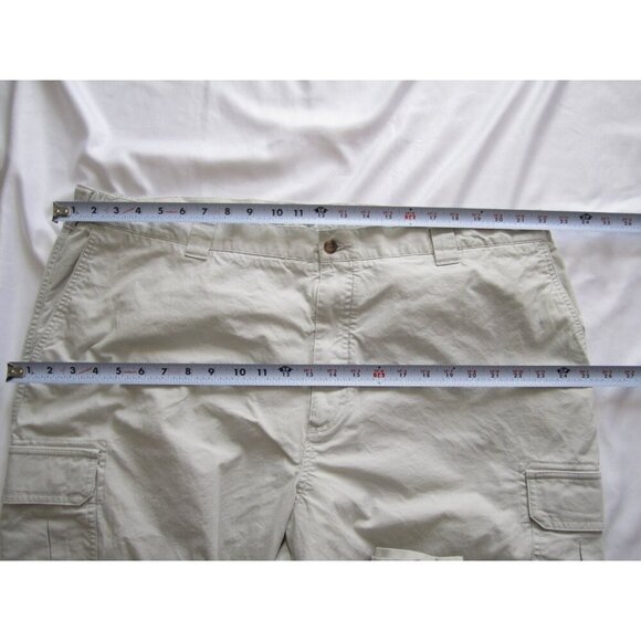 Women LL Bean Cotton Cargo 100% Cotton Khaki Pants Sz 46W x 28 in (WP260) - Picture 6 of 7